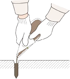 開けた穴に接着剤を注入しているイラスト