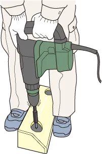 アンカーピンを打ち込んでいるイラスト